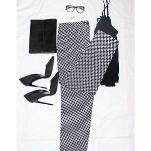 Black and White Patterned Forever 21 Dress Pants